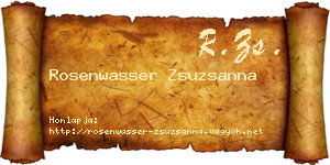 Rosenwasser Zsuzsanna névjegykártya